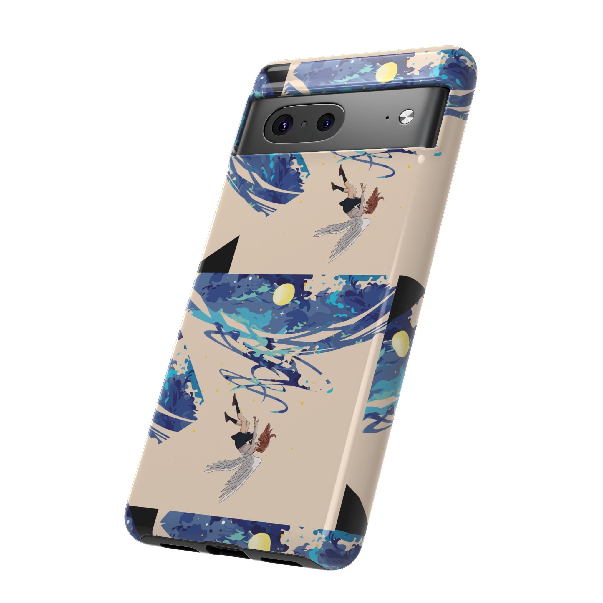 Artistic Phone Case with Abstract Design, Vivid Blue Waves and Fish, Stylish Phone Accessory, Unique Gift Idea, Trendy Tech Decor, [...]
