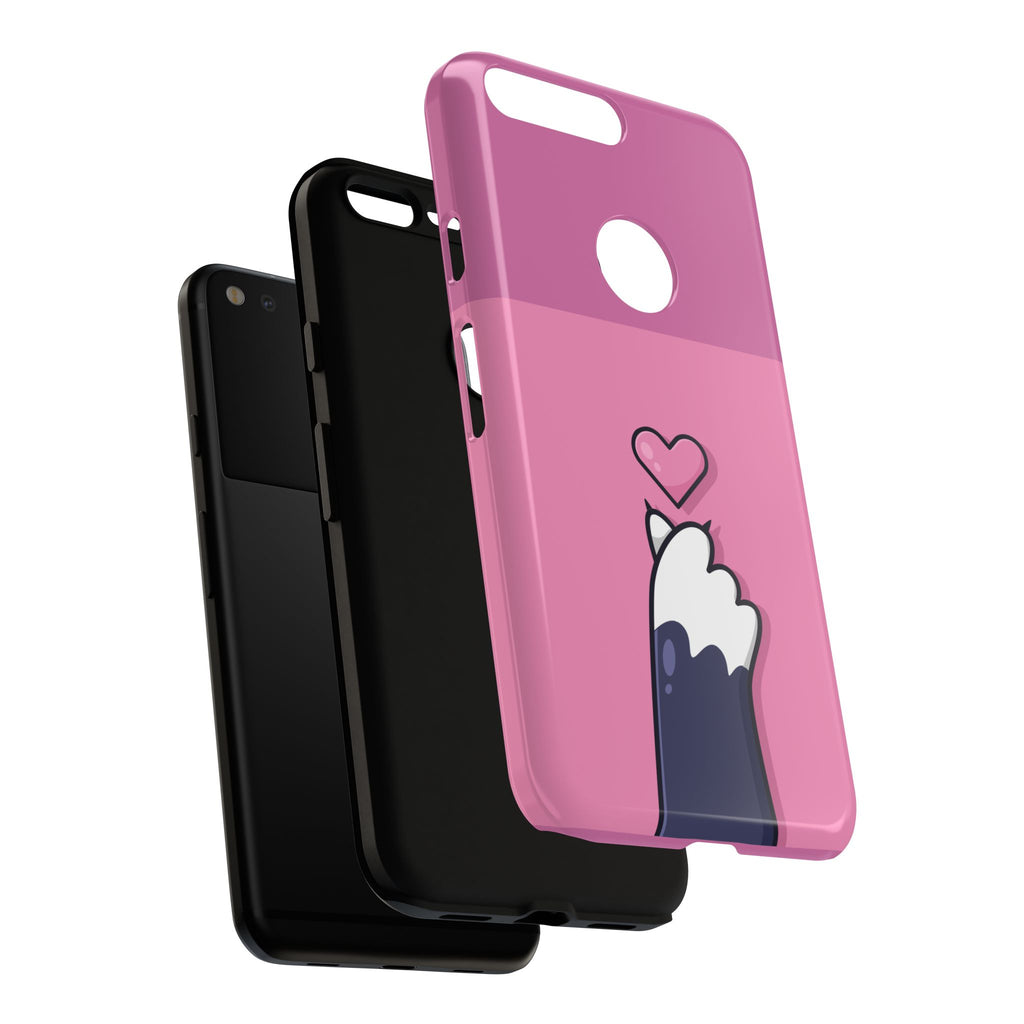 Cute Cat Paw Phone Case, Playful Pet Lover Gift, Animal Print Phone Cover, Heart Design Case, Fun Feminine Case, Kawaii Style