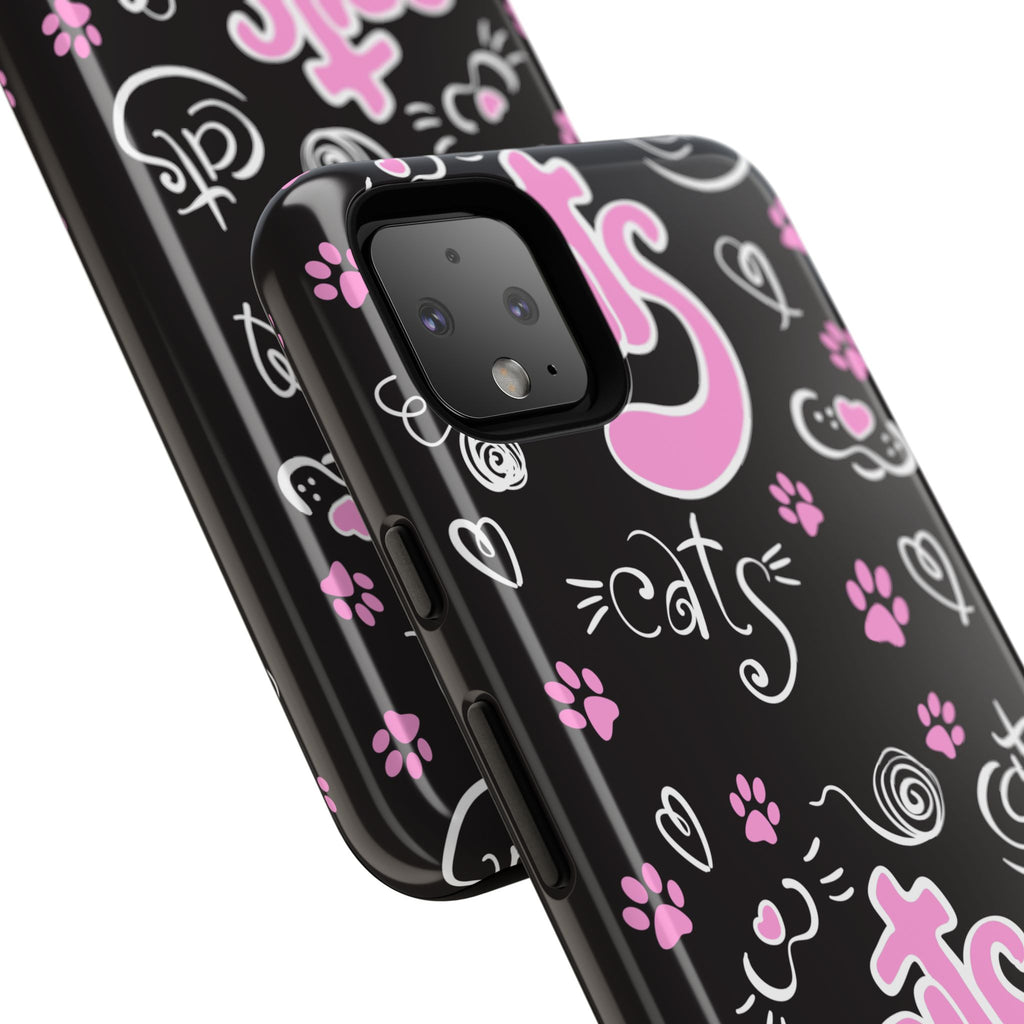 Cute Cat Print Phone Cases, Tough Cases for Cat Lovers, Pet Phone Cover, Gift for Cat Moms, Stylish Phone Accessories