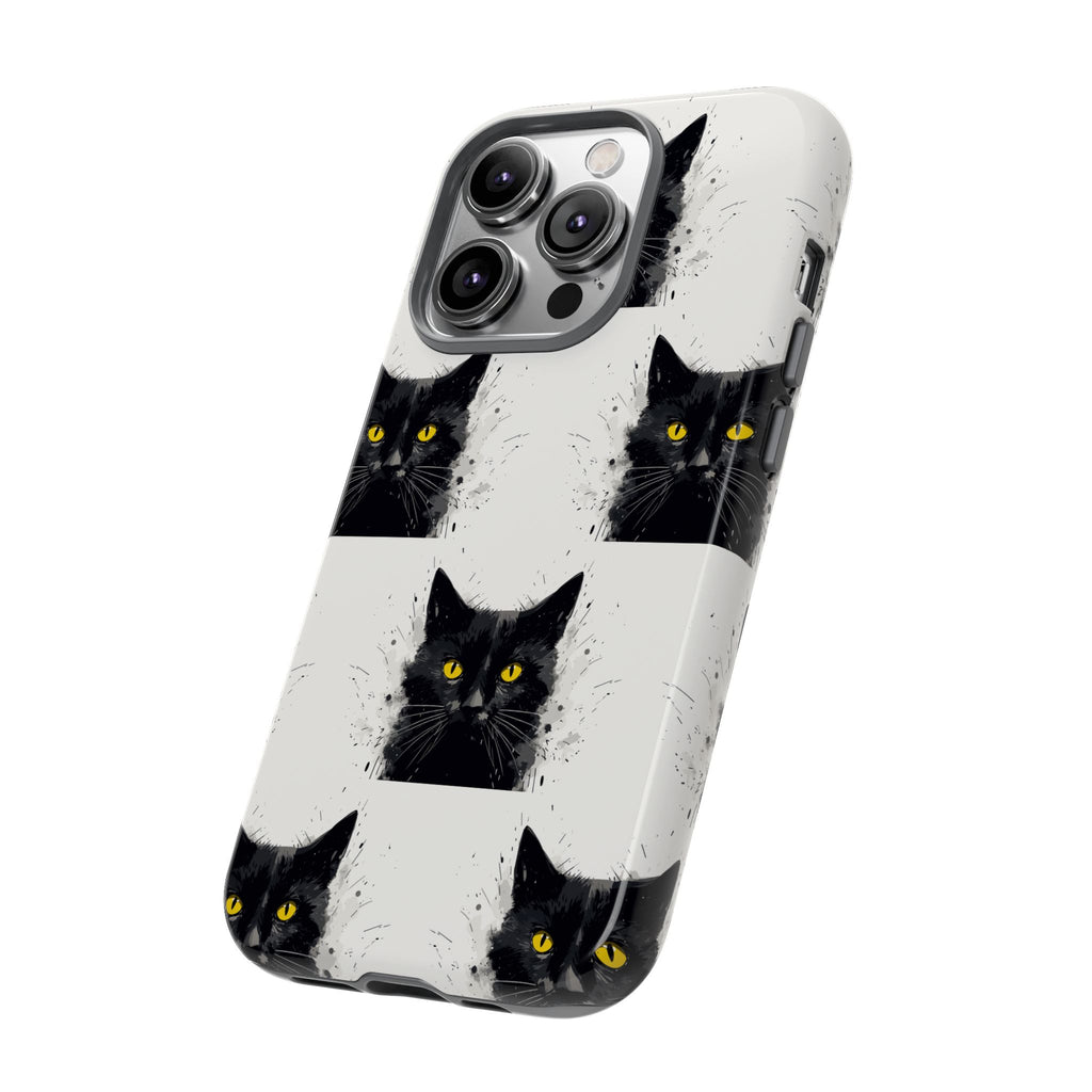 Black Cat Phone Case, Tough Cases, Cat Lover Gift, Unique Design, Halloween, Animal Accessories, Custom Phone Cover
