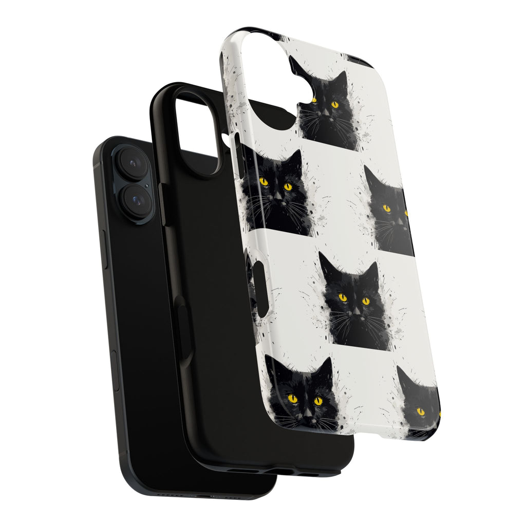 Black Cat Phone Case, Tough Cases, Cat Lover Gift, Unique Design, Halloween, Animal Accessories, Custom Phone Cover
