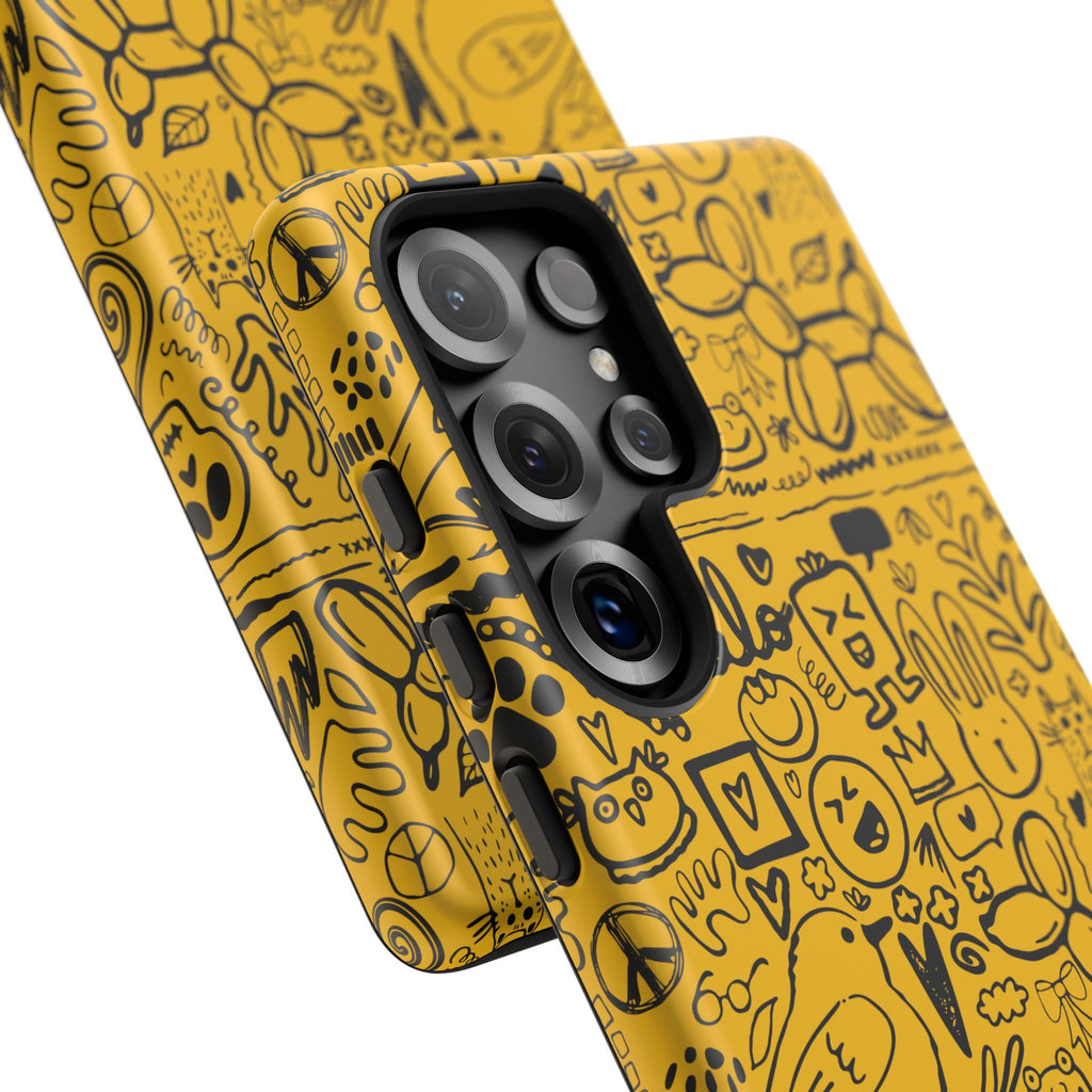 Vibrant Phone Case, Cute Yellow Floral iPhone Cover, Stylish Tough Case, Fun Phone Accessory, Perfect Gift for Teens