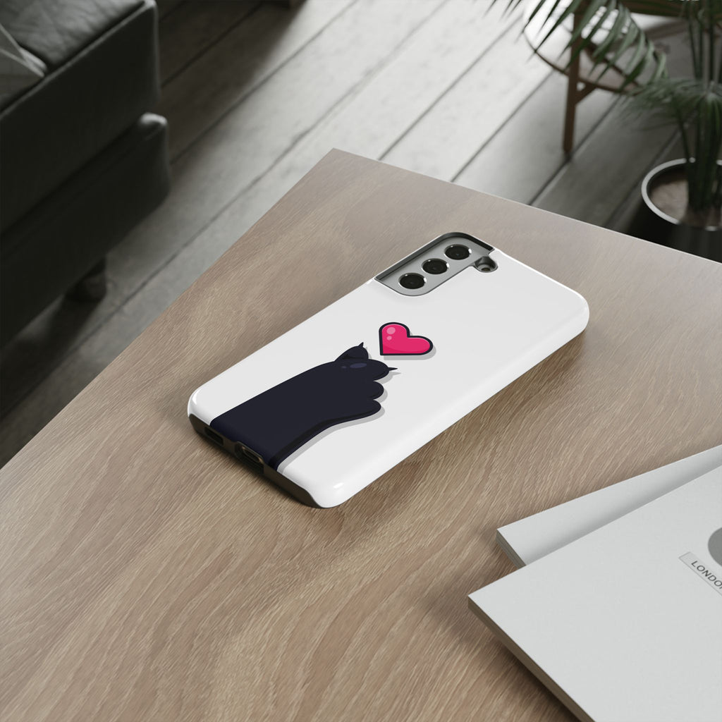Cute Cat Love Phone Case, Tough Cell Phone Cover, Animal Lover Gifts, Pet Parent Accessories, Valentine's Day Essentials