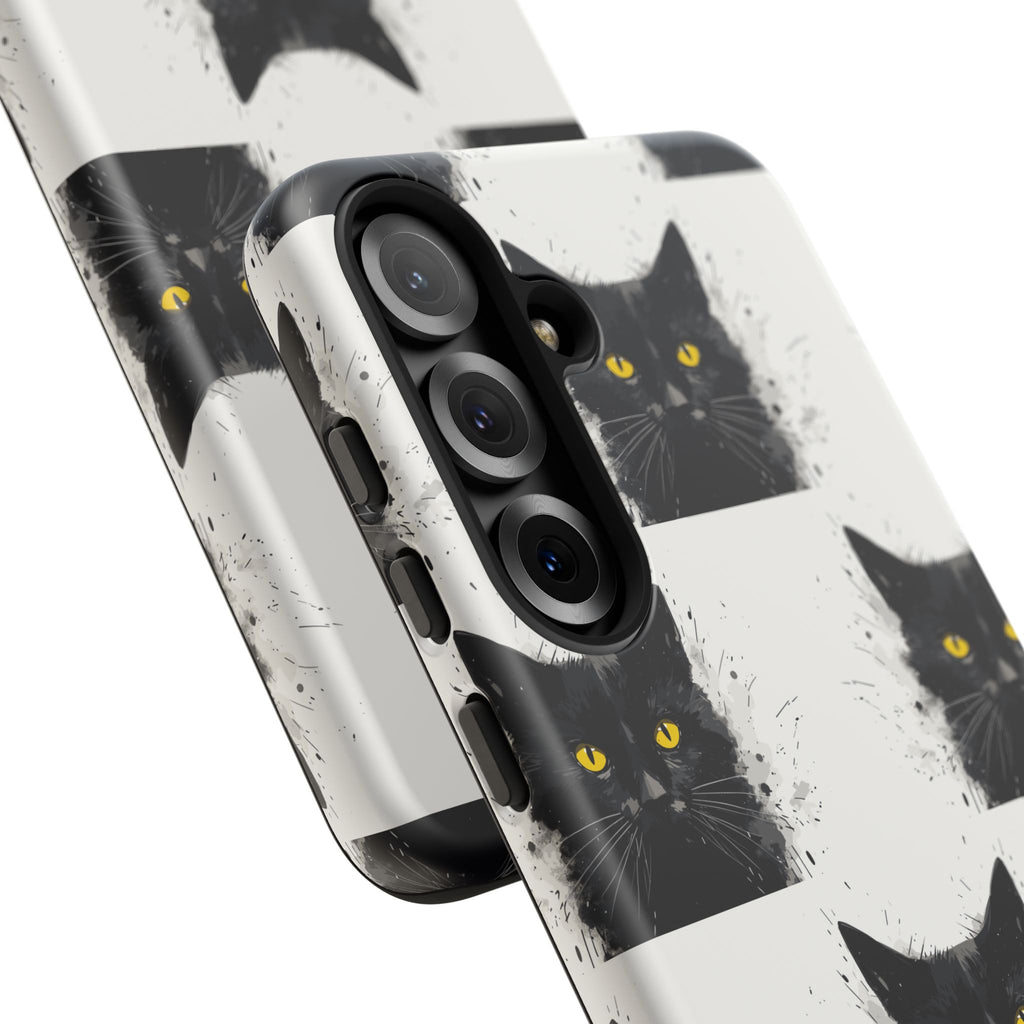 Black Cat Phone Case, Tough Cases, Cat Lover Gift, Unique Design, Halloween, Animal Accessories, Custom Phone Cover