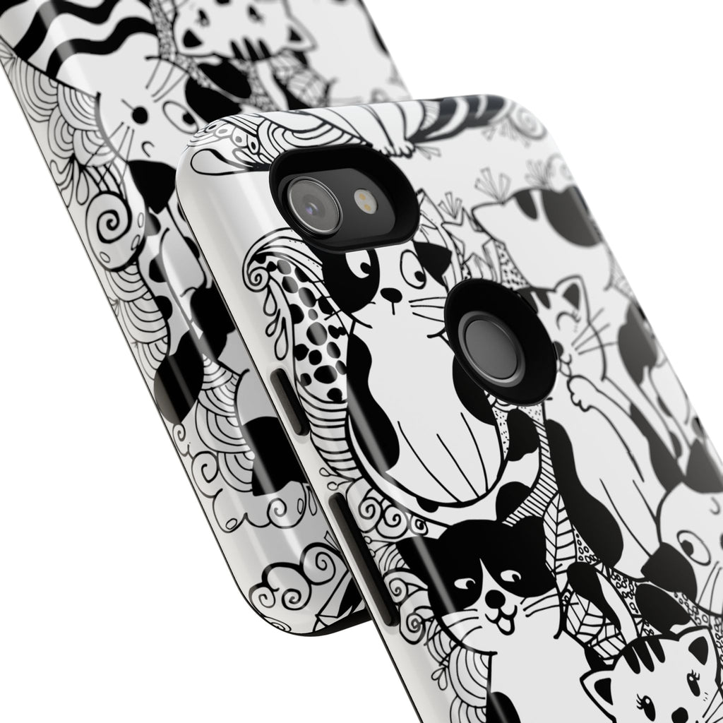 Cat-Themed Phone Case, Cute Cat Art, Pet Lover Gift, Birthday Present, Unique Cat Decor, Fun Tech Accessories, Animal Lover Case