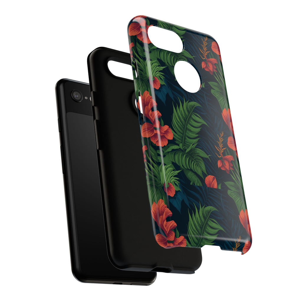 Tropical Phone Case with Floral Design, Eco-Friendly Protection for Summer Vibes, Ideal Gift for Nature Lovers, Vibrant Background