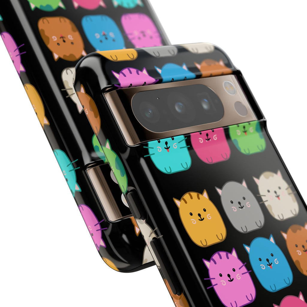 Cute Cat Phone Case, Kawaii Animal Lover Gift, Tough Phone Cover for Kids and Adults, Fun Cat Designs for Birthdays, Pet Lovers