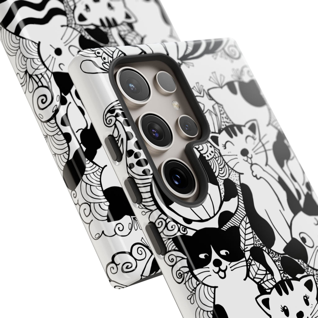 Cat-Themed Phone Case, Cute Cat Art, Pet Lover Gift, Birthday Present, Unique Cat Decor, Fun Tech Accessories, Animal Lover Case