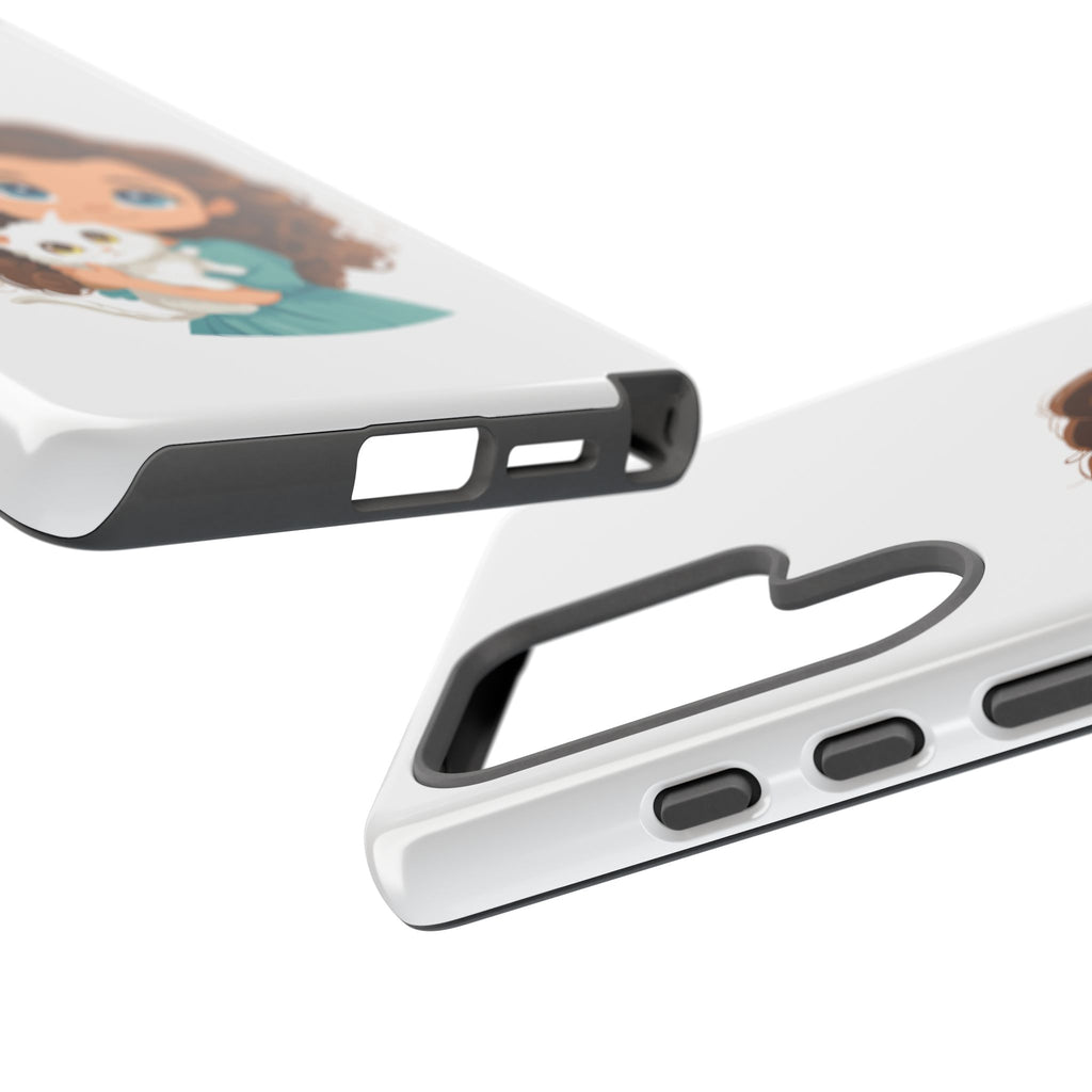 Cute Cat Lover Phone Case, Tough Phone Cover, Pet Lover Gift, Personalized Gift, Kids Phone Case, Animal Lover Accessories