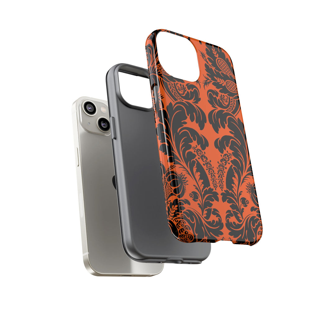 Elegant Phone Case with Orange Floral Design | Tough Cases, Smartphone Cover, Gift for Her, Floral Patterns, Stylish Accessories