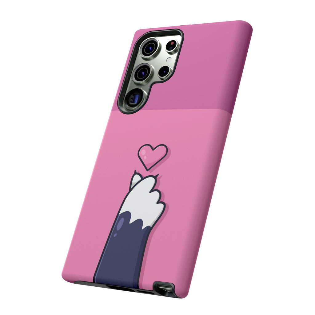 Cute Cat Paw Phone Case, Playful Pet Lover Gift, Animal Print Phone Cover, Heart Design Case, Fun Feminine Case, Kawaii Style