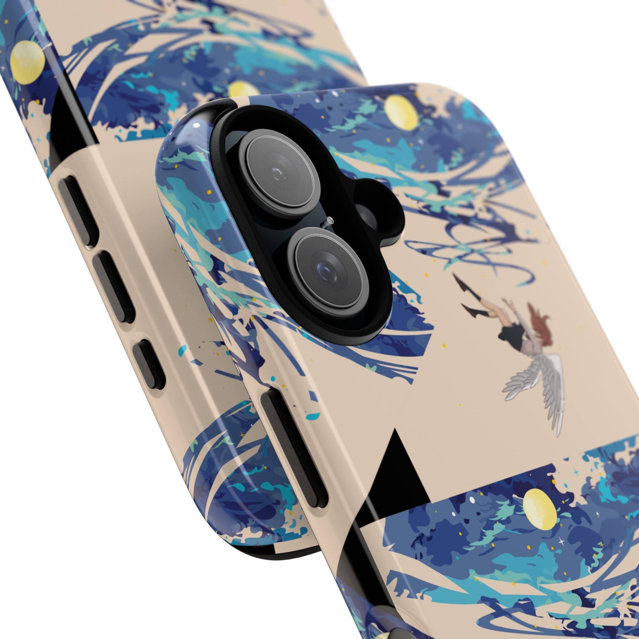 Artistic Phone Case with Abstract Design, Vivid Blue Waves and Fish, Stylish Phone Accessory, Unique Gift Idea, Trendy Tech Decor, [...]