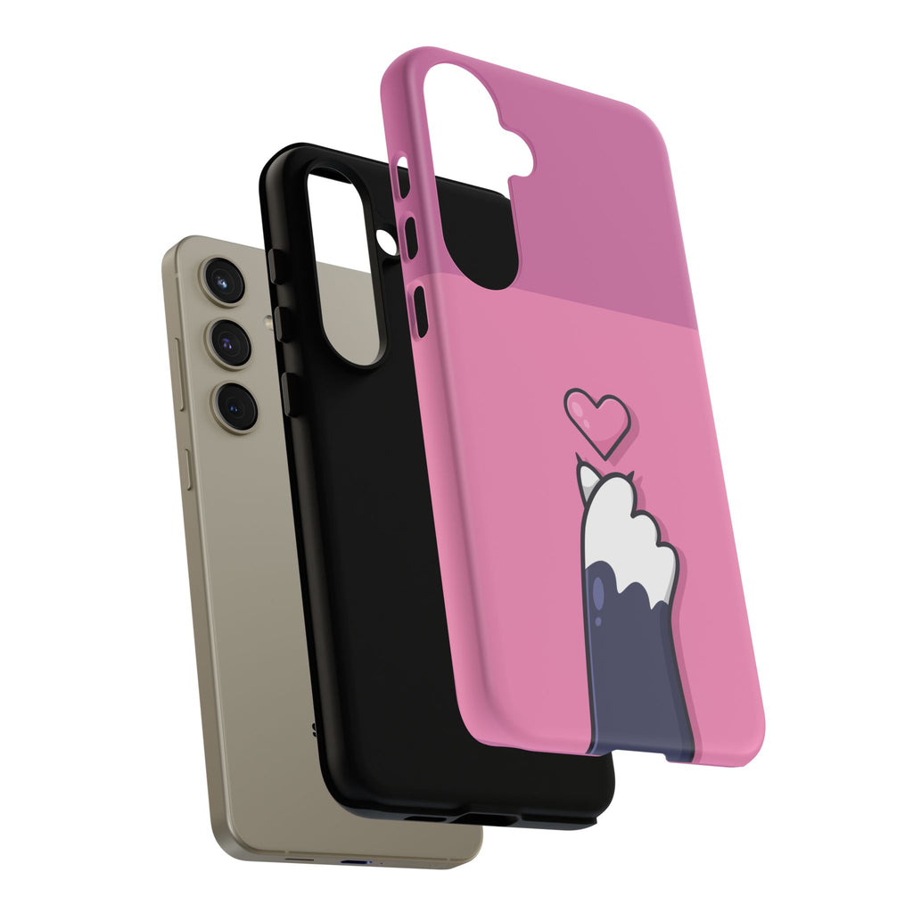 Cute Cat Paw Phone Case, Playful Pet Lover Gift, Animal Print Phone Cover, Heart Design Case, Fun Feminine Case, Kawaii Style