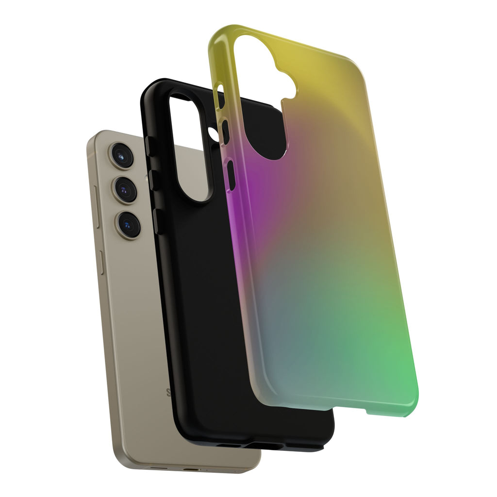 Vibrant Phone Case, Tough Cases, Colorful Phone Cover, Durable Mobile Case, Yellow Green Gradient Design