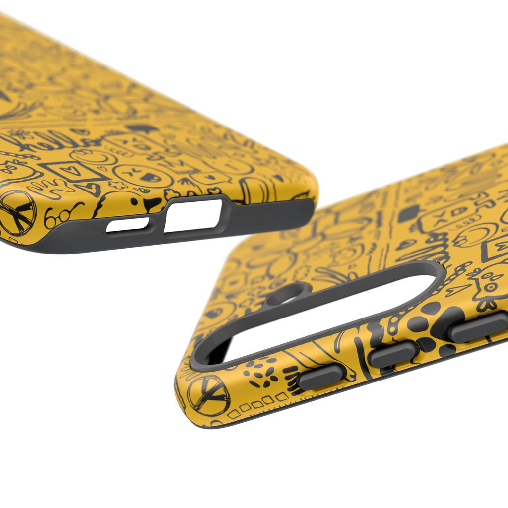 Vibrant Phone Case, Cute Yellow Floral iPhone Cover, Stylish Tough Case, Fun Phone Accessory, Perfect Gift for Teens
