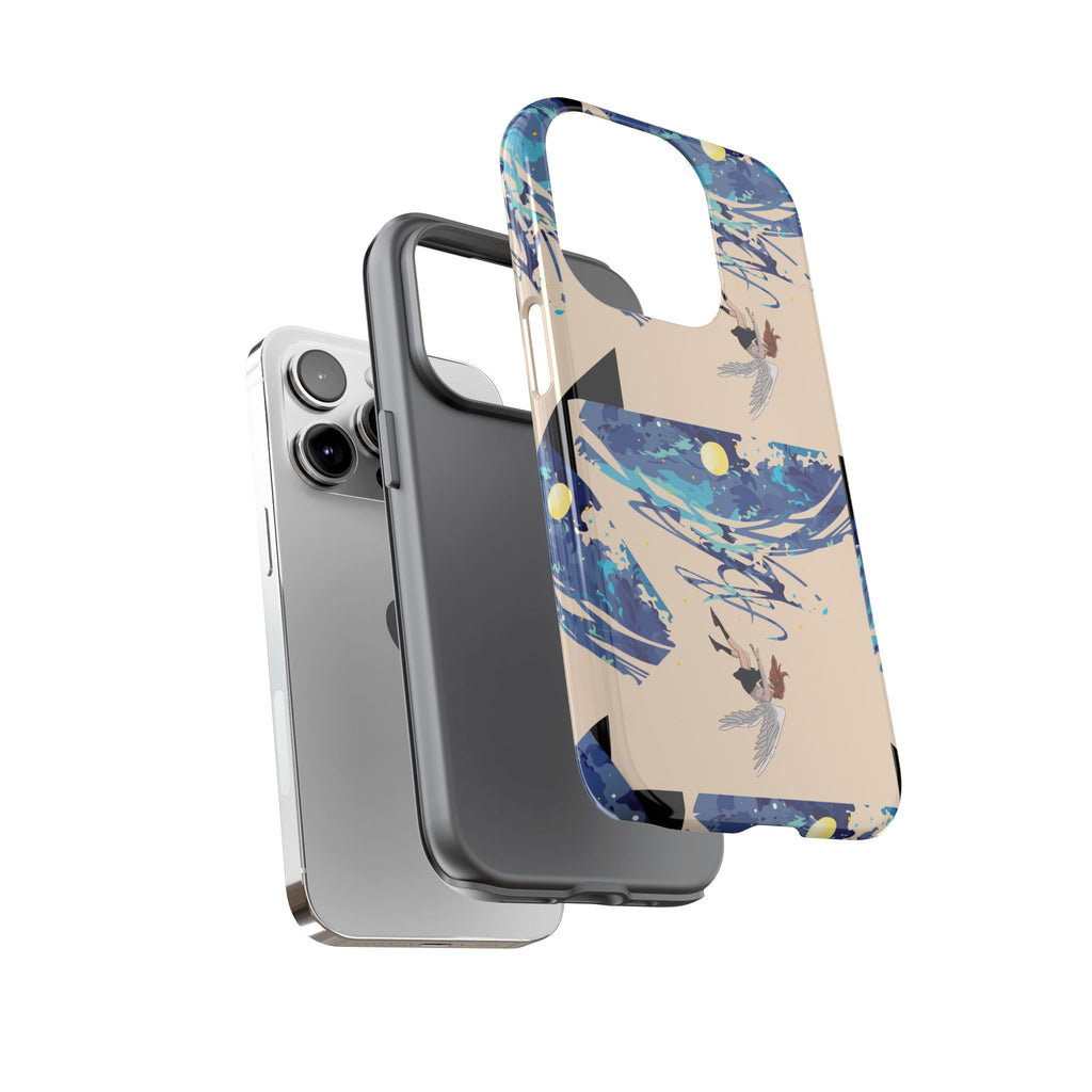 Artistic Phone Case with Abstract Design, Vivid Blue Waves and Fish, Stylish Phone Accessory, Unique Gift Idea, Trendy Tech Decor, [...]
