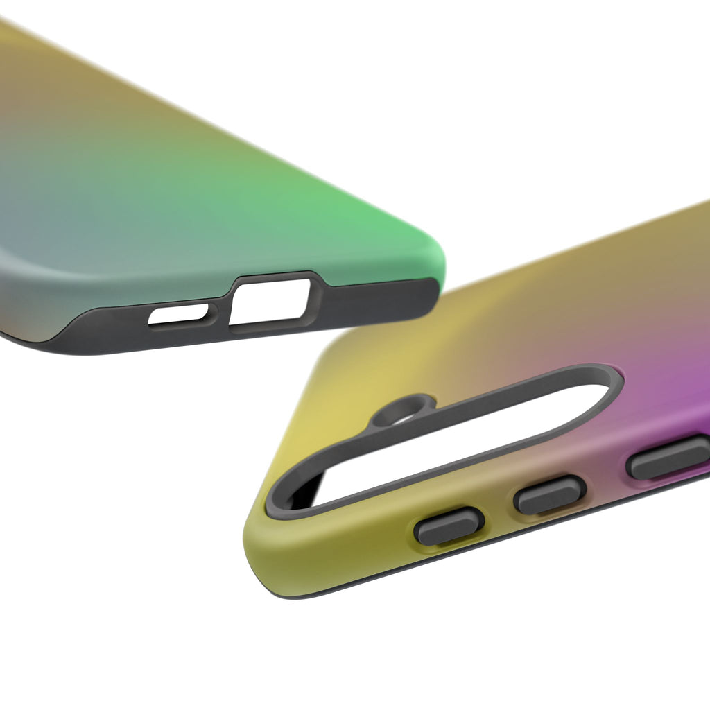 Vibrant Phone Case, Tough Cases, Colorful Phone Cover, Durable Mobile Case, Yellow Green Gradient Design