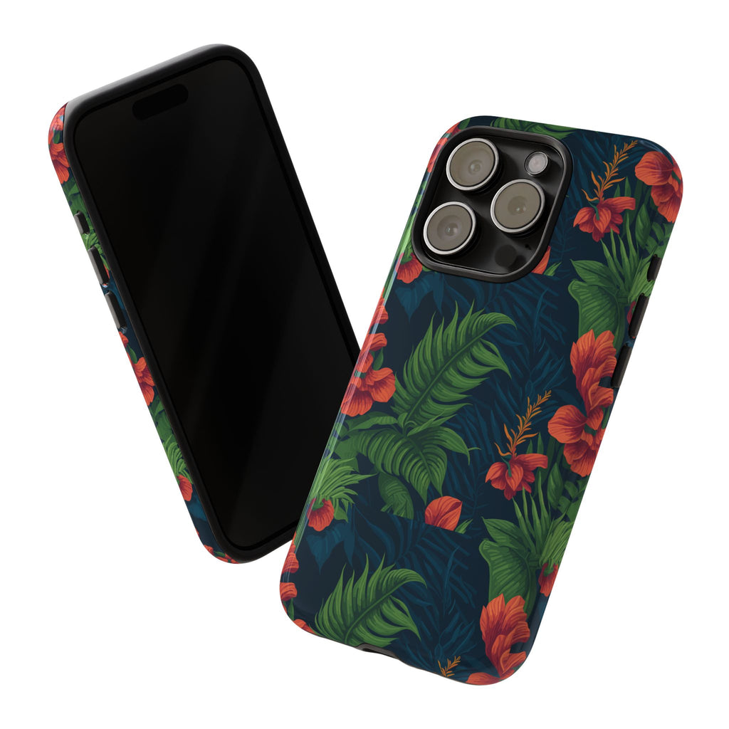 Tropical Phone Case with Floral Design, Eco-Friendly Protection for Summer Vibes, Ideal Gift for Nature Lovers, Vibrant Background