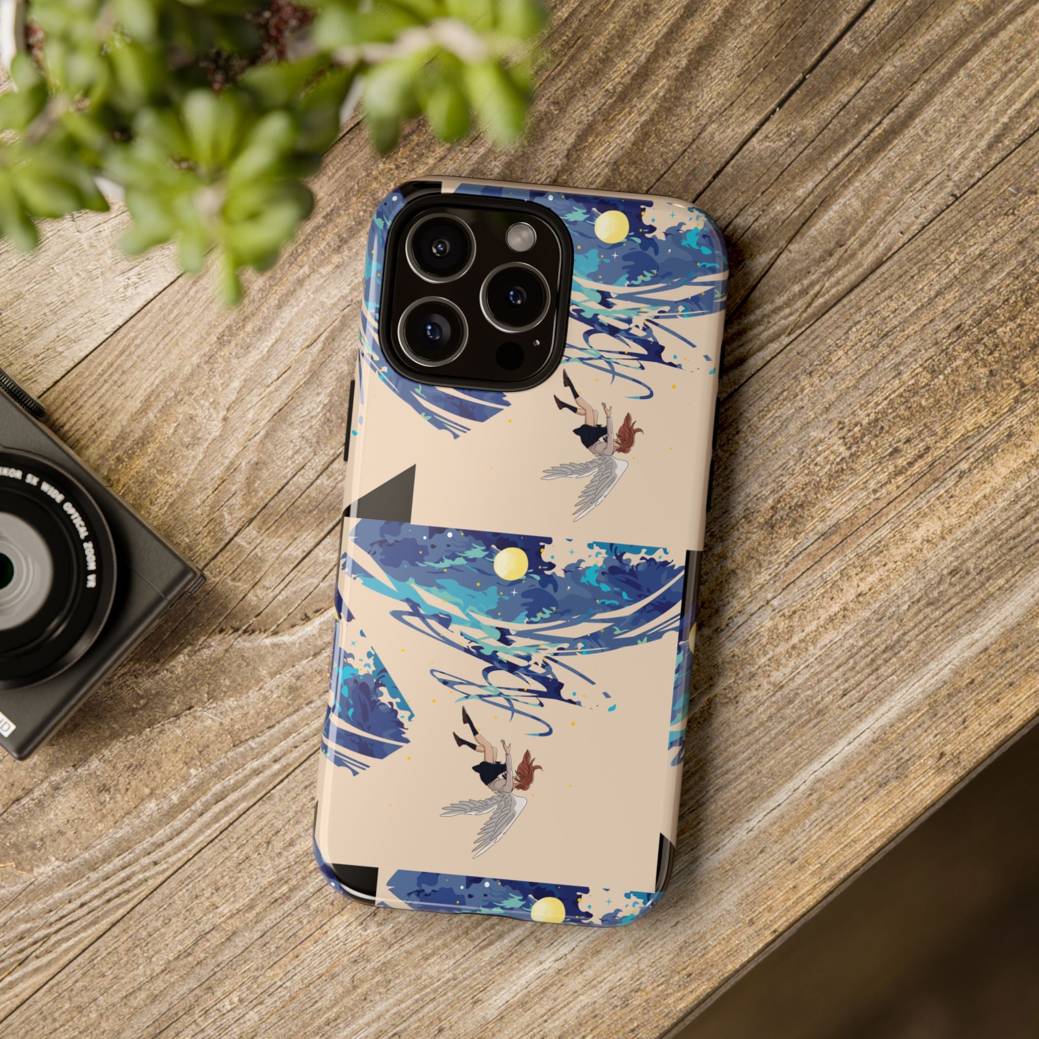 Artistic Phone Case with Abstract Design, Vivid Blue Waves and Fish, Stylish Phone Accessory, Unique Gift Idea, Trendy Tech Decor, [...]