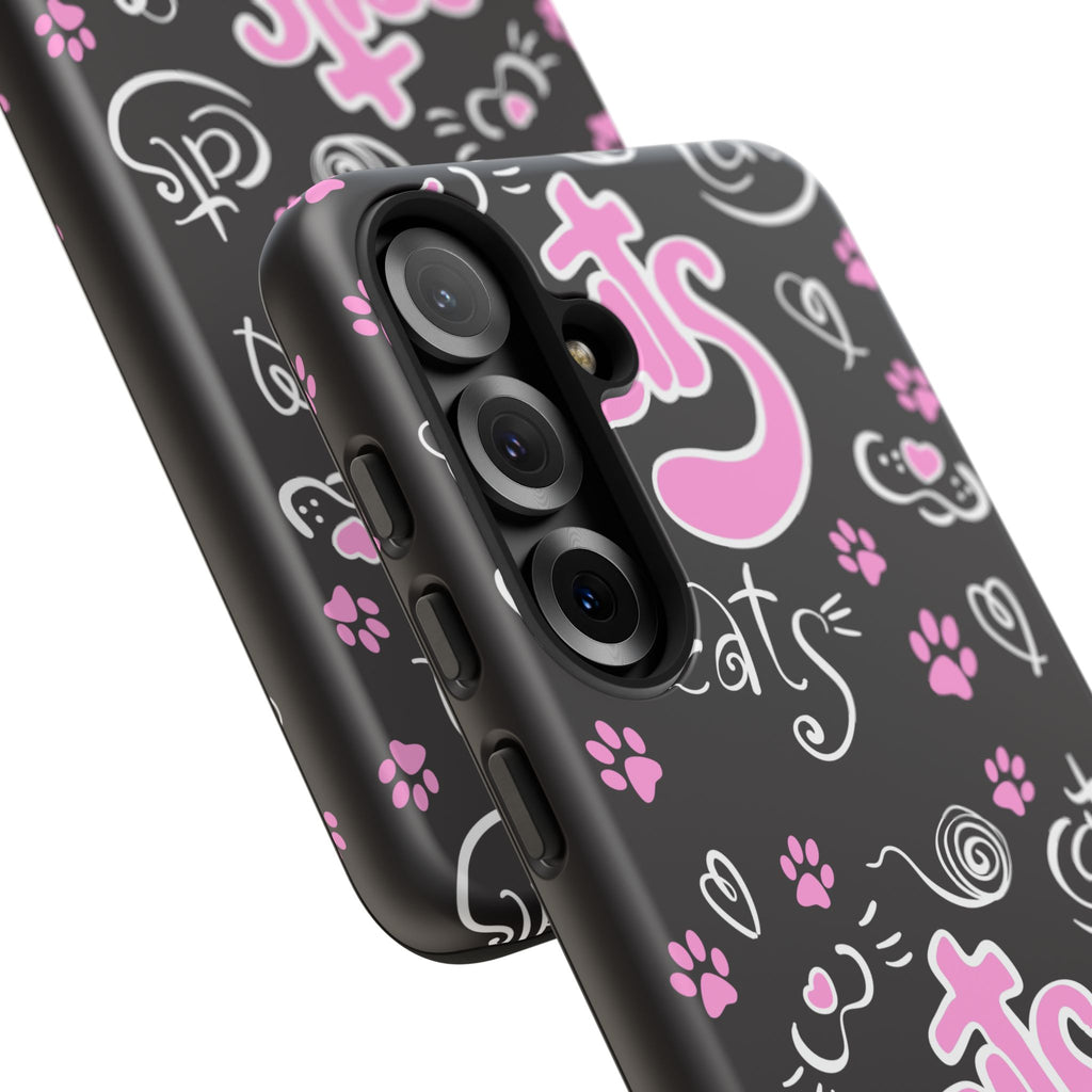 Cute Cat Print Phone Cases, Tough Cases for Cat Lovers, Pet Phone Cover, Gift for Cat Moms, Stylish Phone Accessories