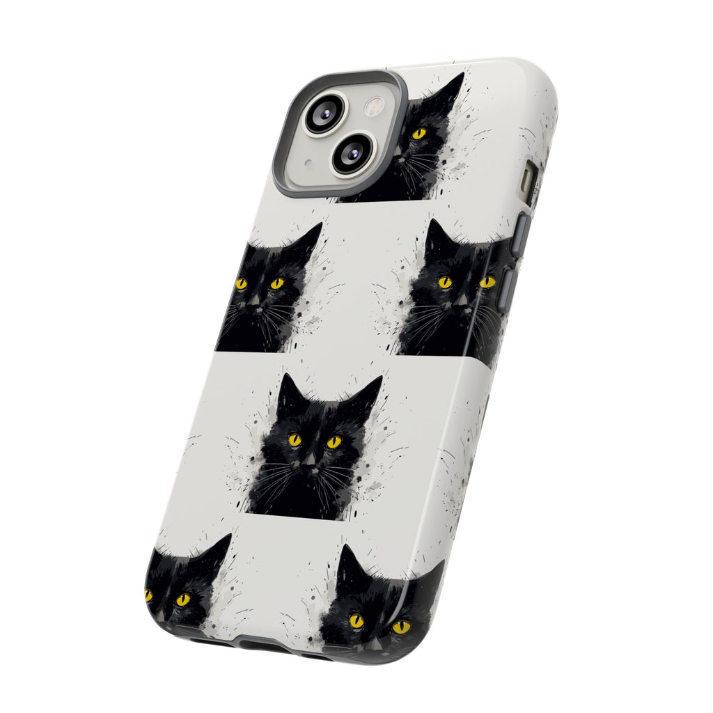 Black Cat Phone Case, Tough Cases, Cat Lover Gift, Unique Design, Halloween, Animal Accessories, Custom Phone Cover