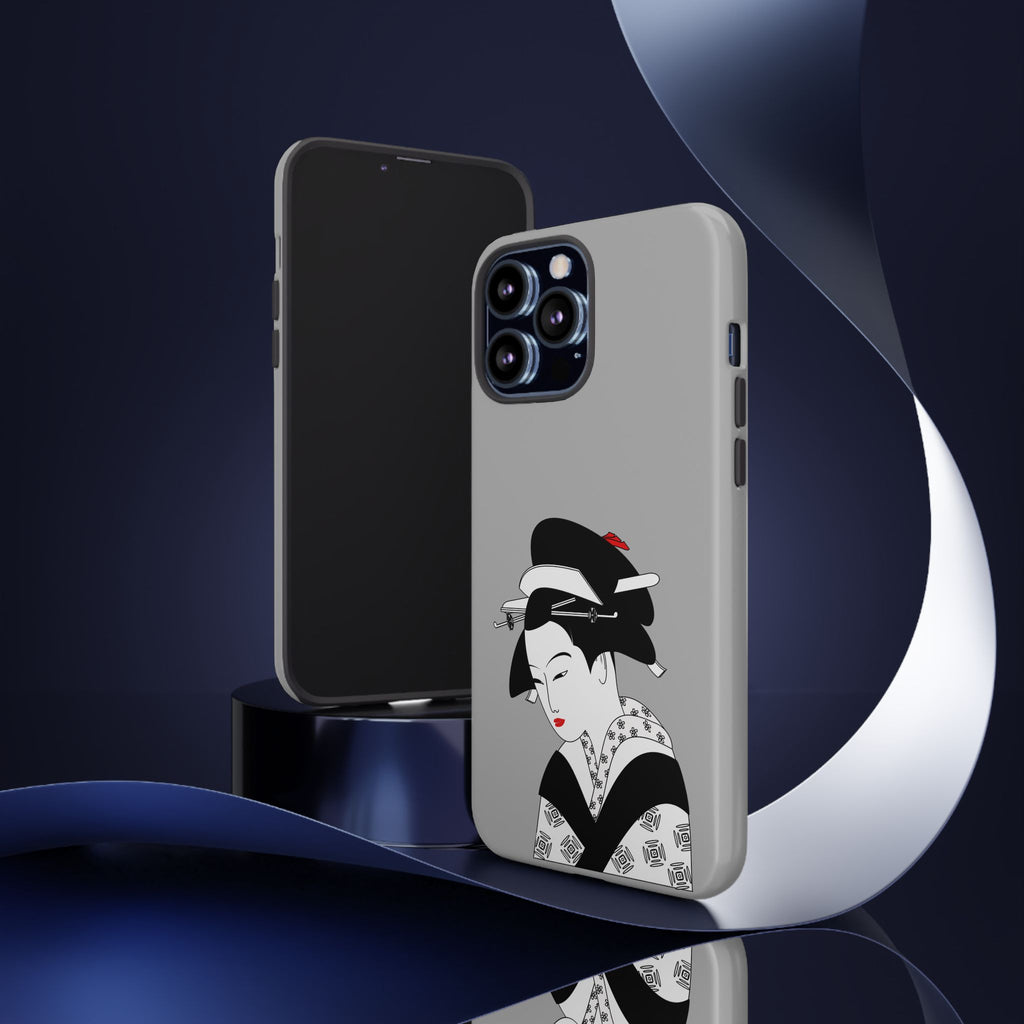 Stylish Phone Case with Japanese Geisha Design, Tough Phone Case, Cute Phone Cover, Japanese Art, Ethnic Style
