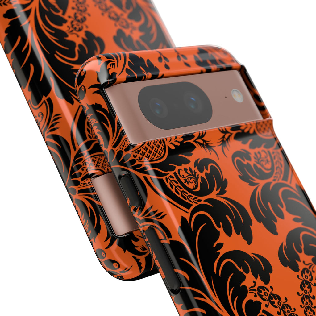 Elegant Phone Case with Orange Floral Design | Tough Cases, Smartphone Cover, Gift for Her, Floral Patterns, Stylish Accessories