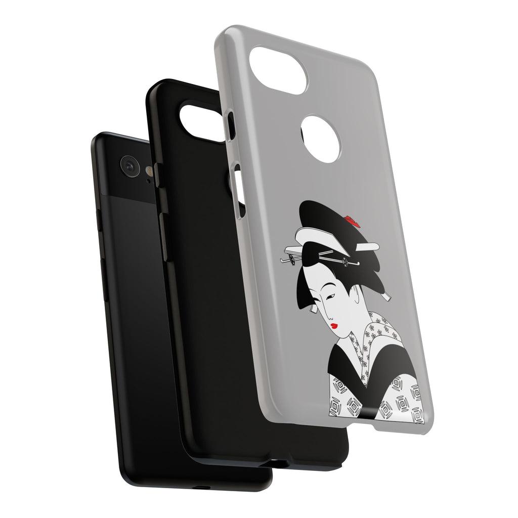 Stylish Phone Case with Japanese Geisha Design, Tough Phone Case, Cute Phone Cover, Japanese Art, Ethnic Style