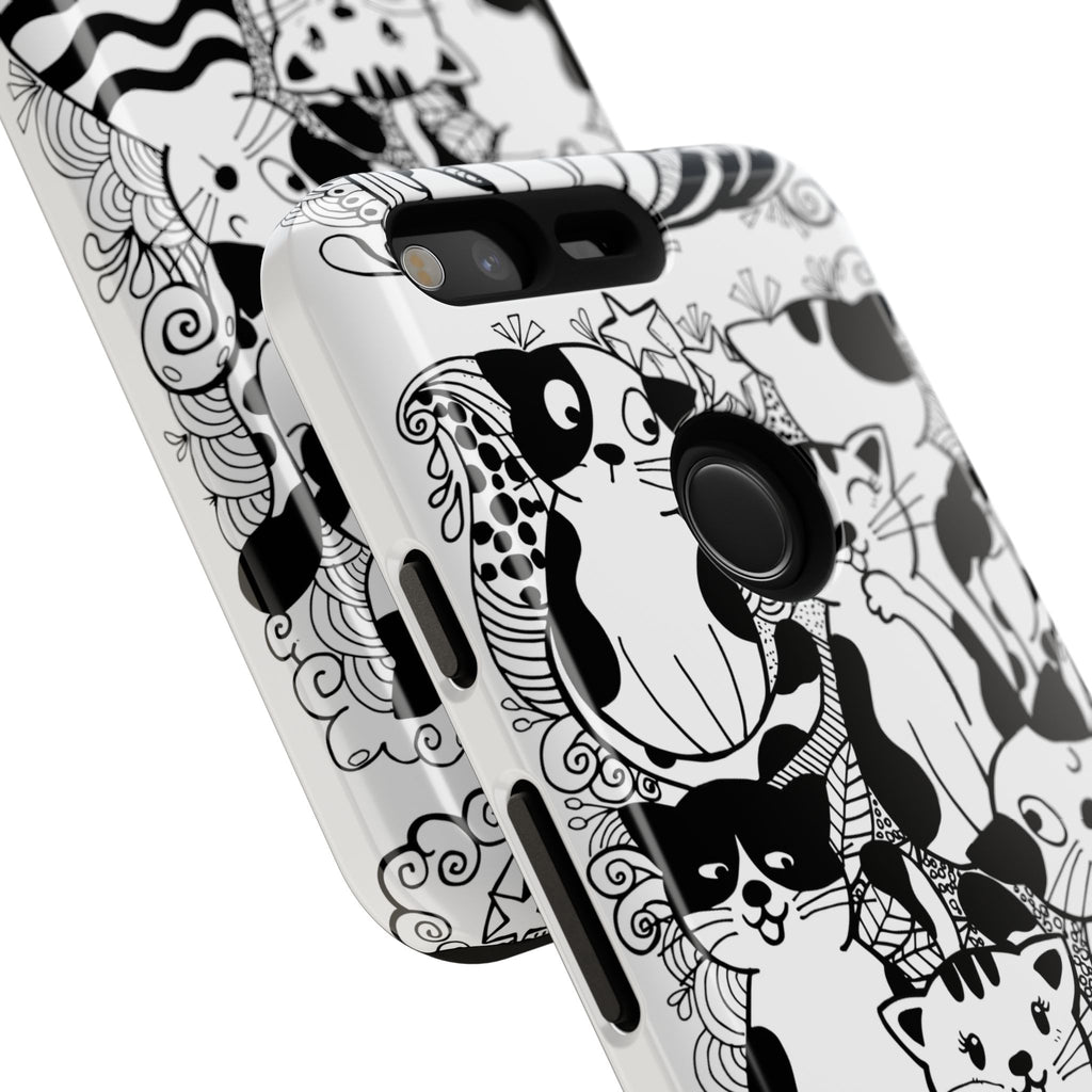Cat-Themed Phone Case, Cute Cat Art, Pet Lover Gift, Birthday Present, Unique Cat Decor, Fun Tech Accessories, Animal Lover Case