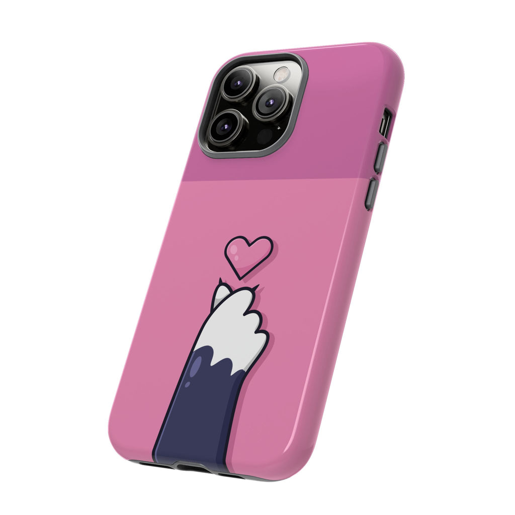 Cute Cat Paw Phone Case, Playful Pet Lover Gift, Animal Print Phone Cover, Heart Design Case, Fun Feminine Case, Kawaii Style