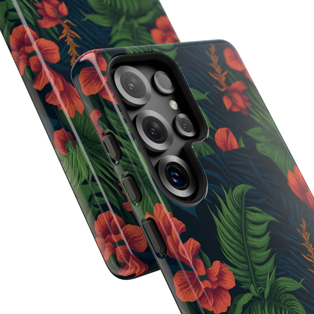 Tropical Phone Case with Floral Design, Eco-Friendly Protection for Summer Vibes, Ideal Gift for Nature Lovers, Vibrant Background