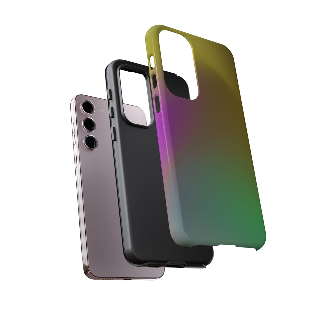 Vibrant Phone Case, Tough Cases, Colorful Phone Cover, Durable Mobile Case, Yellow Green Gradient Design