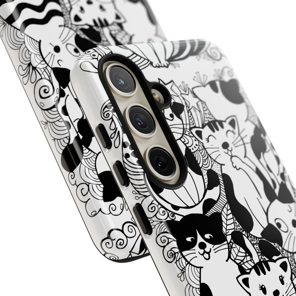 Cat-Themed Phone Case, Cute Cat Art, Pet Lover Gift, Birthday Present, Unique Cat Decor, Fun Tech Accessories, Animal Lover Case