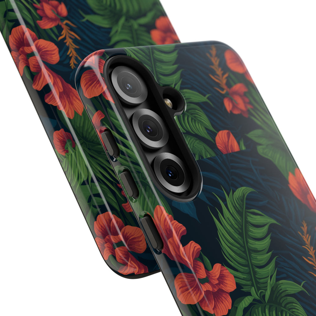 Tropical Phone Case with Floral Design, Eco-Friendly Protection for Summer Vibes, Ideal Gift for Nature Lovers, Vibrant Background