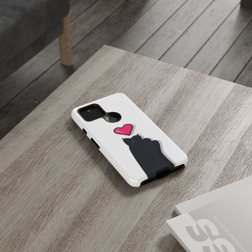 Cute Cat Love Phone Case, Tough Cell Phone Cover, Animal Lover Gifts, Pet Parent Accessories, Valentine's Day Essentials
