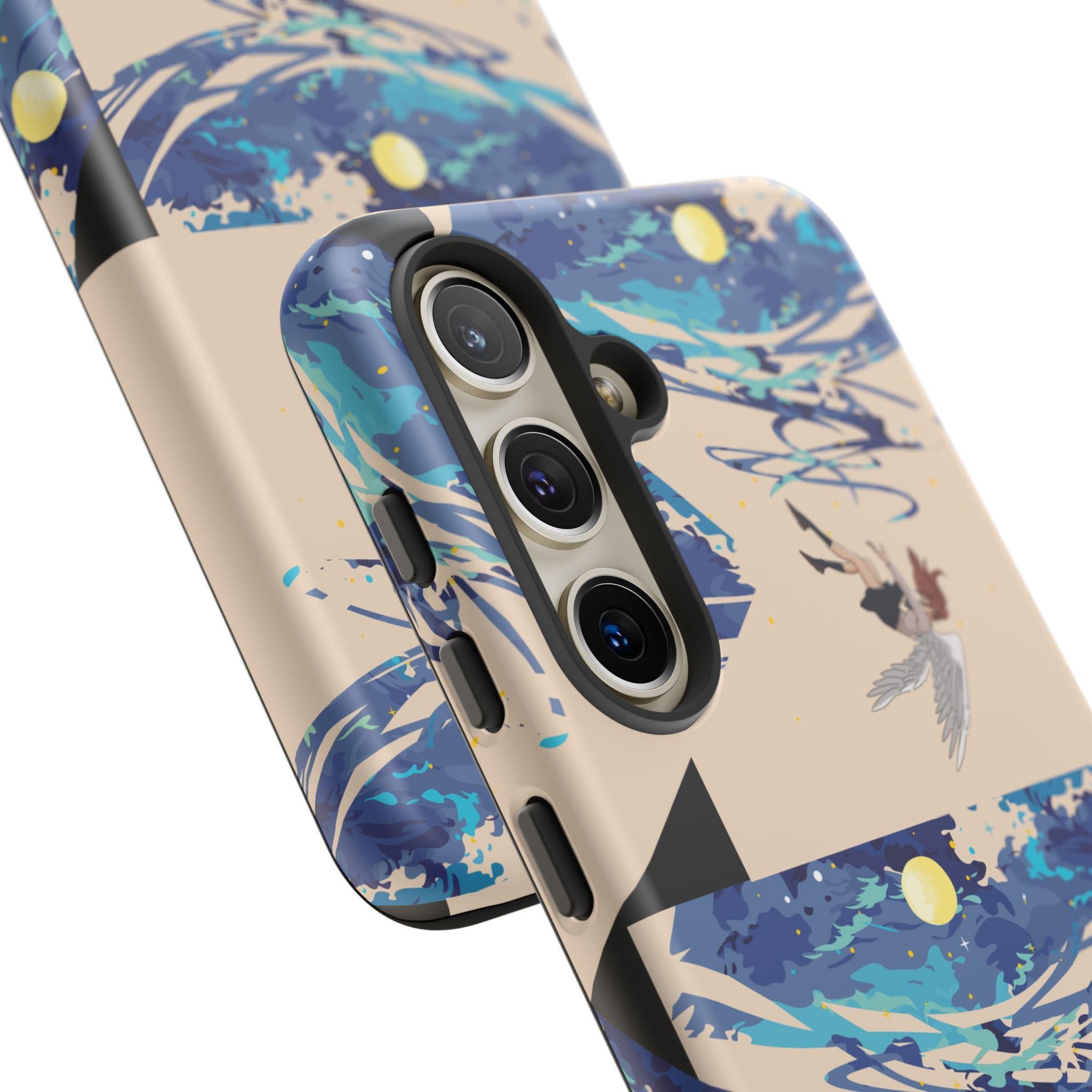 Artistic Phone Case with Abstract Design, Vivid Blue Waves and Fish, Stylish Phone Accessory, Unique Gift Idea, Trendy Tech Decor, [...]