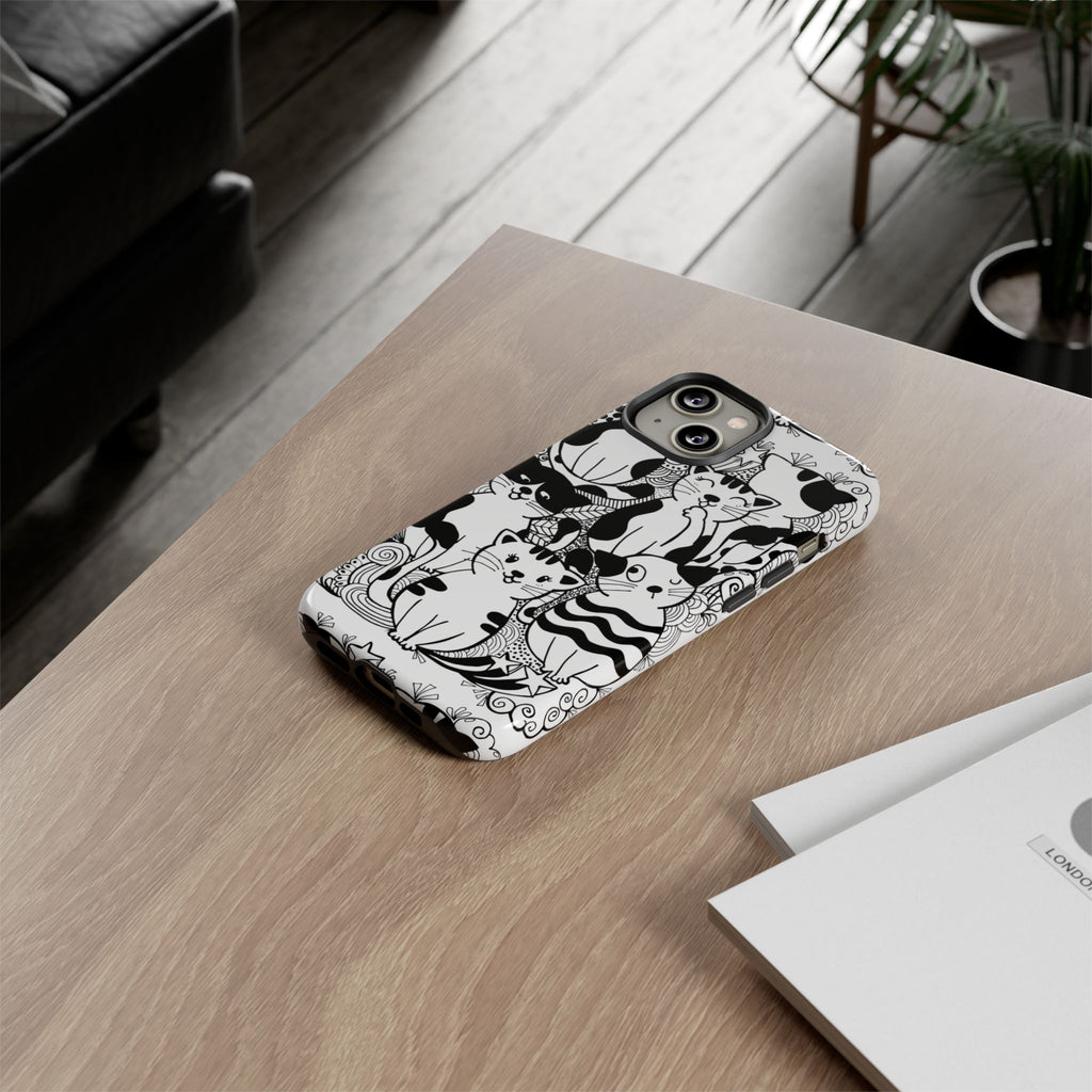 Cat-Themed Phone Case, Cute Cat Art, Pet Lover Gift, Birthday Present, Unique Cat Decor, Fun Tech Accessories, Animal Lover Case