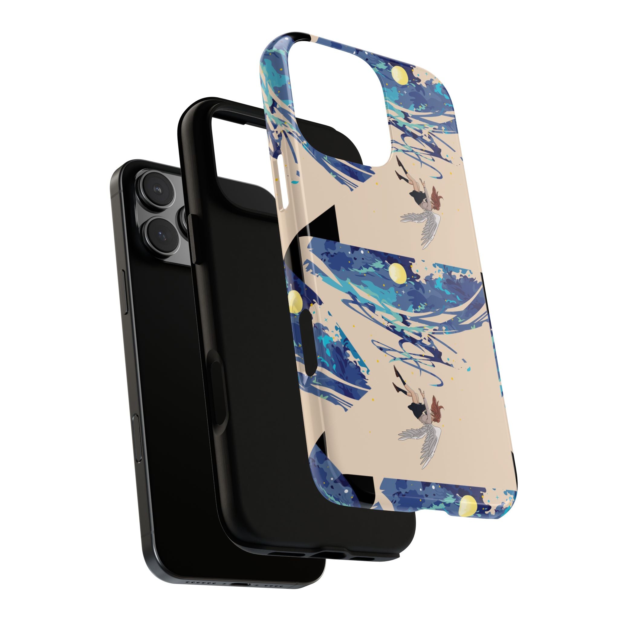 Artistic Phone Case with Abstract Design, Vivid Blue Waves and Fish, Stylish Phone Accessory, Unique Gift Idea, Trendy Tech Decor, [...]