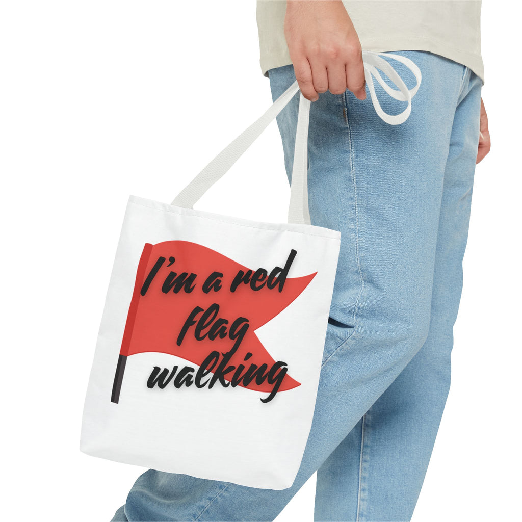 Red Flag Tote Bag, Fun Gift for Friends, Perfect for Beach Days, Casual Shopping, and Everyday Use