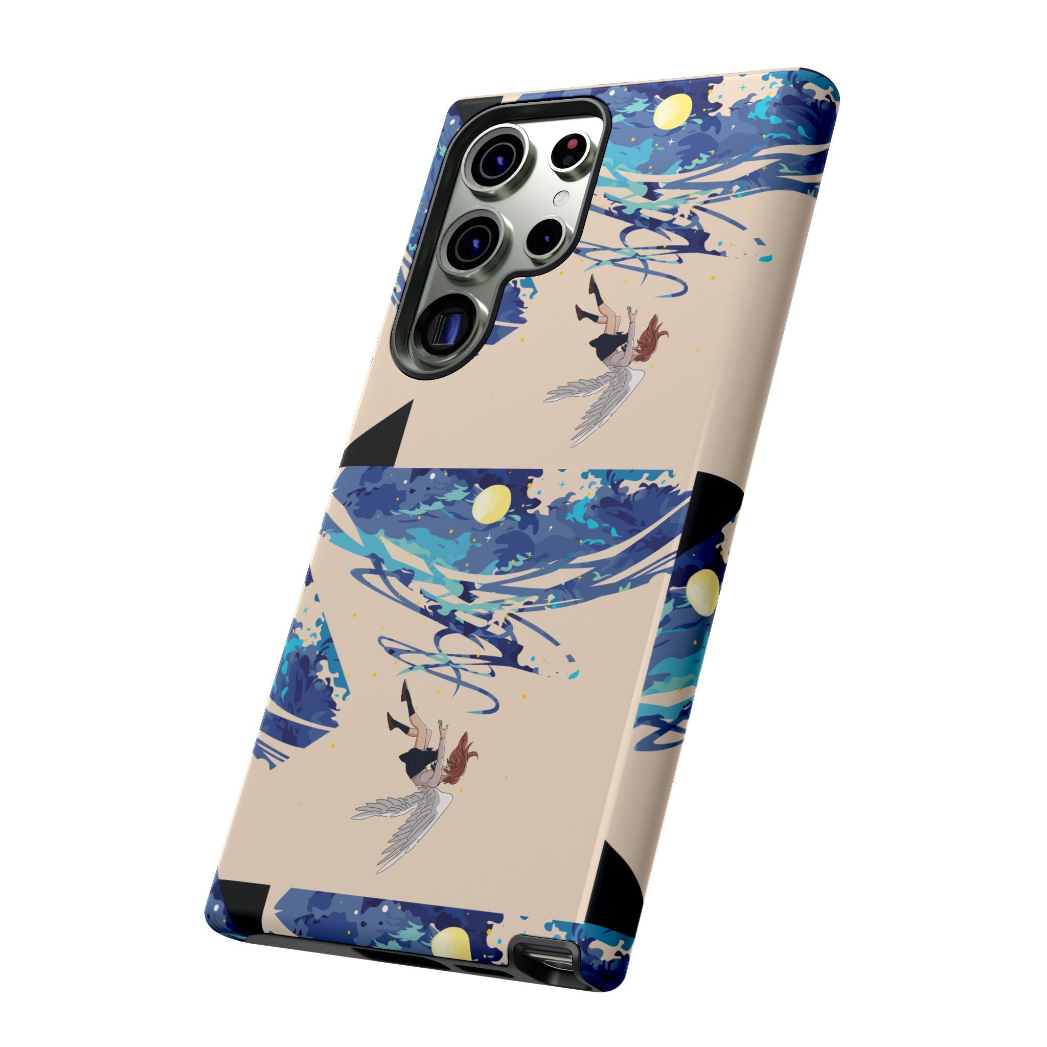 Artistic Phone Case with Abstract Design, Vivid Blue Waves and Fish, Stylish Phone Accessory, Unique Gift Idea, Trendy Tech Decor, [...]