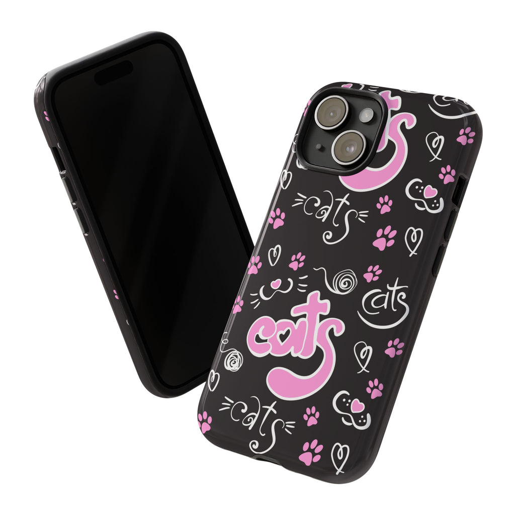 Cute Cat Print Phone Cases, Tough Cases for Cat Lovers, Pet Phone Cover, Gift for Cat Moms, Stylish Phone Accessories