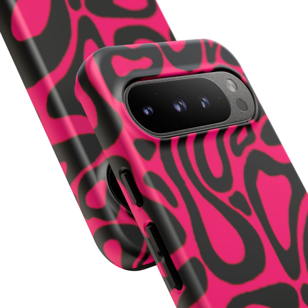 Bold Pink Patterned Phone Case, Stylish Tough Case, Trendy Accessory, Gift for Her, Tech Protection