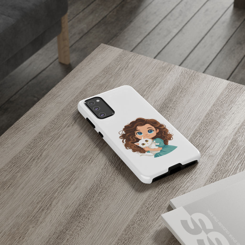 Cute Cat Lover Phone Case, Tough Phone Cover, Pet Lover Gift, Personalized Gift, Kids Phone Case, Animal Lover Accessories