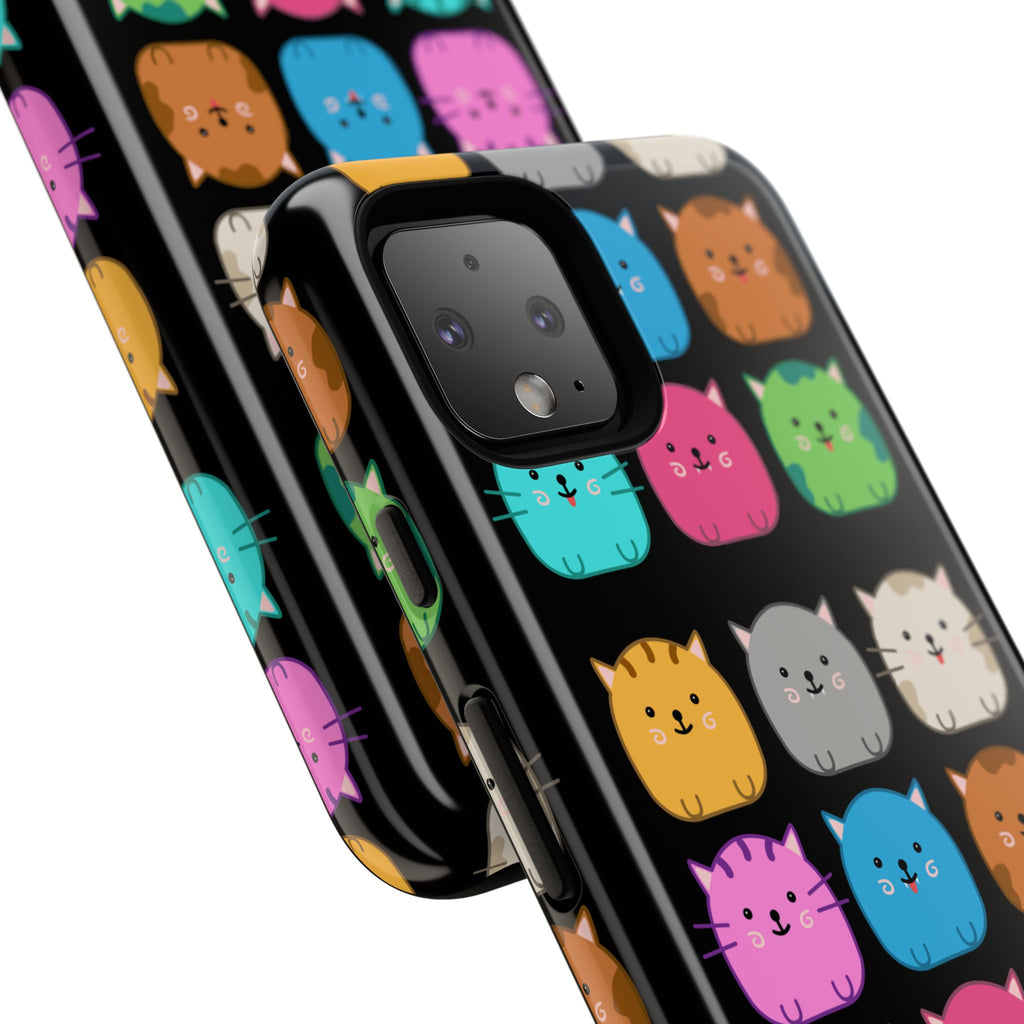 Cute Cat Phone Case, Kawaii Animal Lover Gift, Tough Phone Cover for Kids and Adults, Fun Cat Designs for Birthdays, Pet Lovers