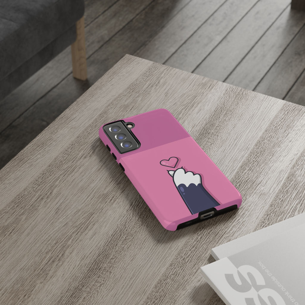 Cute Cat Paw Phone Case, Playful Pet Lover Gift, Animal Print Phone Cover, Heart Design Case, Fun Feminine Case, Kawaii Style