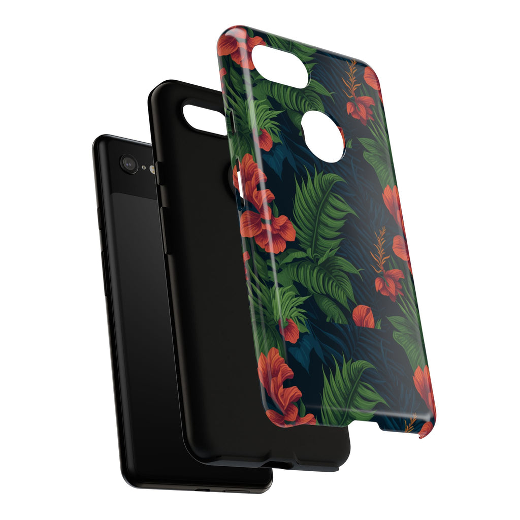 Tropical Phone Case with Floral Design, Eco-Friendly Protection for Summer Vibes, Ideal Gift for Nature Lovers, Vibrant Background
