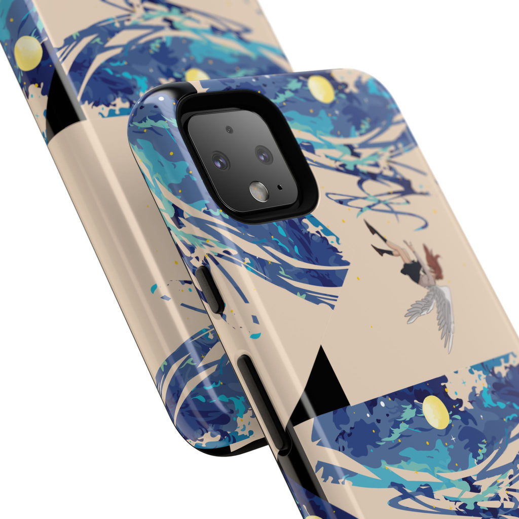 Artistic Phone Case with Abstract Design, Vivid Blue Waves and Fish, Stylish Phone Accessory, Unique Gift Idea, Trendy Tech Decor, [...]