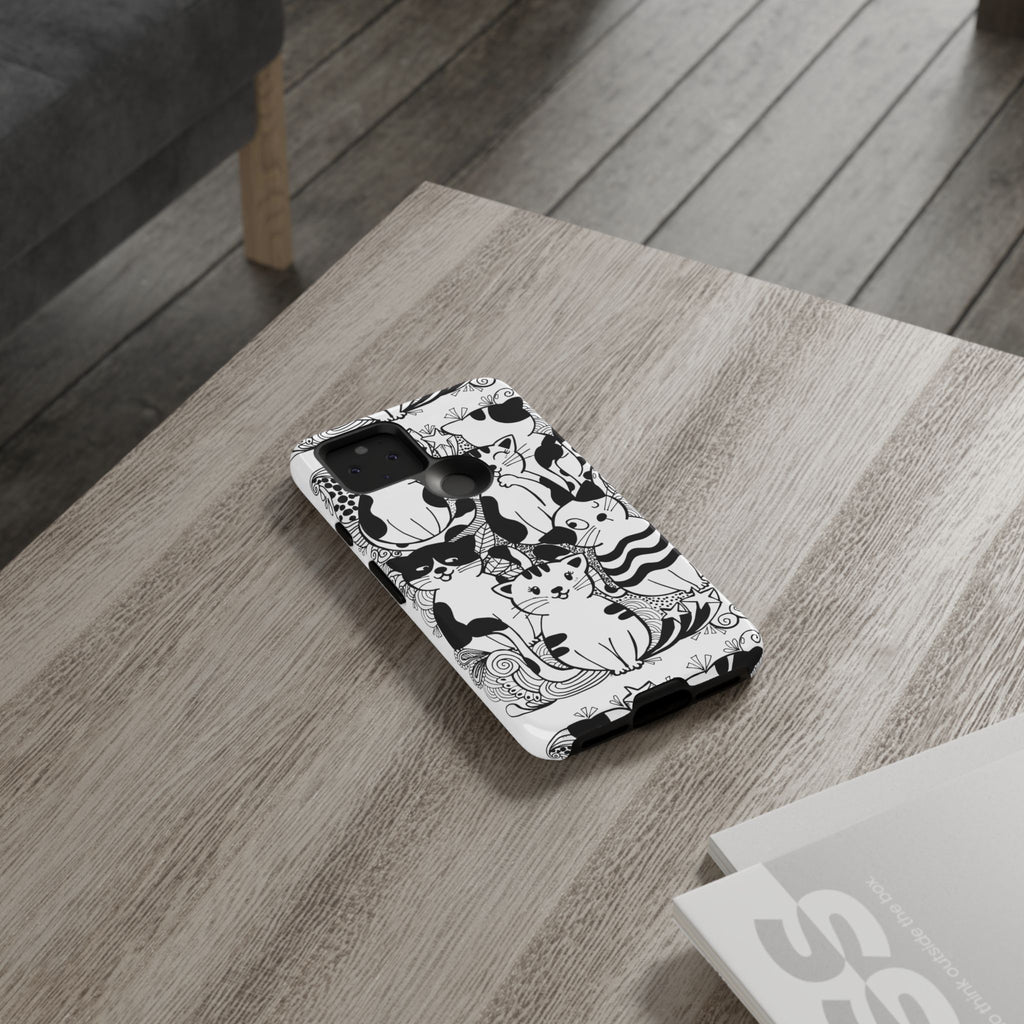 Cat-Themed Phone Case, Cute Cat Art, Pet Lover Gift, Birthday Present, Unique Cat Decor, Fun Tech Accessories, Animal Lover Case