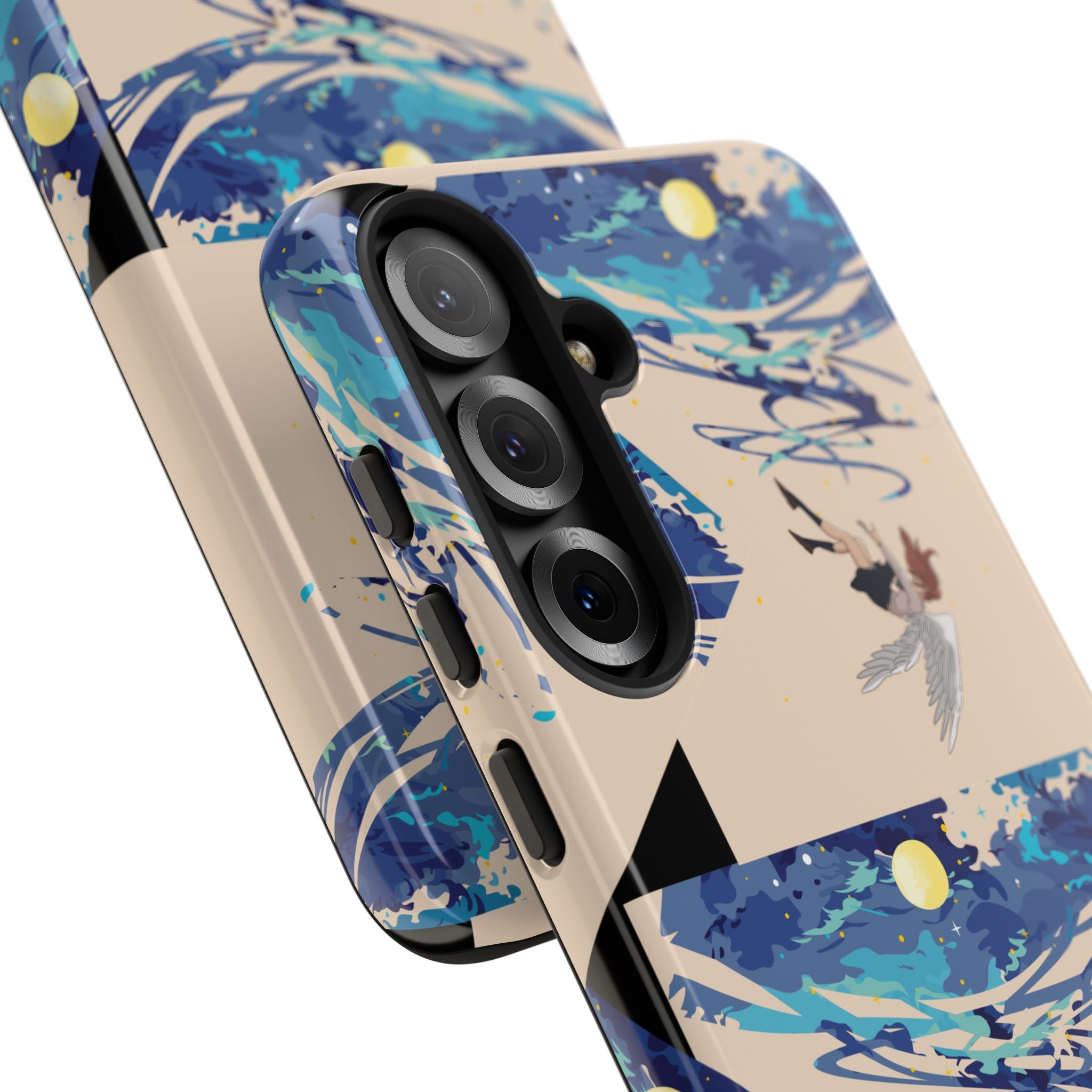 Artistic Phone Case with Abstract Design, Vivid Blue Waves and Fish, Stylish Phone Accessory, Unique Gift Idea, Trendy Tech Decor, [...]