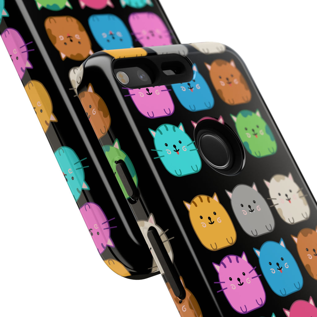 Cute Cat Phone Case, Kawaii Animal Lover Gift, Tough Phone Cover for Kids and Adults, Fun Cat Designs for Birthdays, Pet Lovers